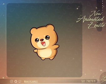 Animated Cute Bear emote / Brown Bear animated twitch emote / Youtube emote / Cute Bear Animated Twitch emote