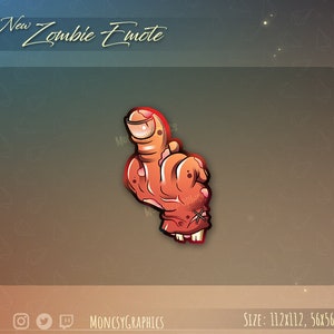 Twitch halloween sub emote / Halloween emote for streamers / kawaii cute halloween emote / Zombie hand twitch discord  youtube emote
