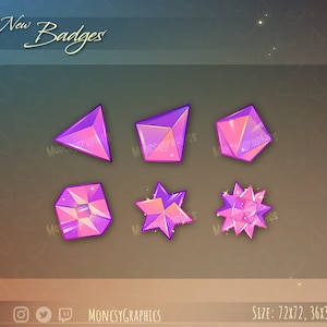 Insignias de bits de Twitch / Sub-Insignias / Insignias de alegría / Insignias de suscriptor de Twitch / Discord