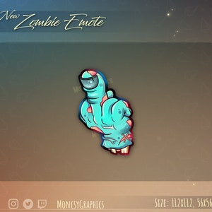 Twitch halloween sub emote / Halloween emote for streamers / kawaii cute halloween emote / Zombie hand twitch discord  youtube emote