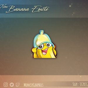 Emote Twitch Cute Banana per gli streamer / Emote Kawaii Banan per il tuo Twitch, Discord o Youtube