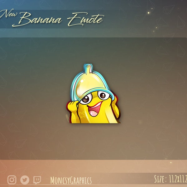 Twitch Cute Banana emotes for streamers / Kawaii Banan emote for your Twitch, Discord or Youtube