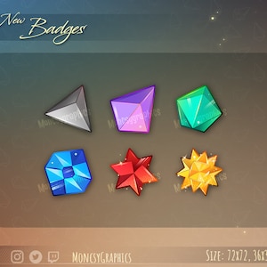 Insignias de bits de Twitch / Sub-Insignias / Insignias de alegría / Insignias de suscriptor de Twitch / Discord