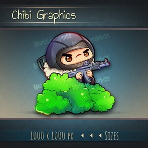 Twitch emotes // Cute chibi figure for streamers /