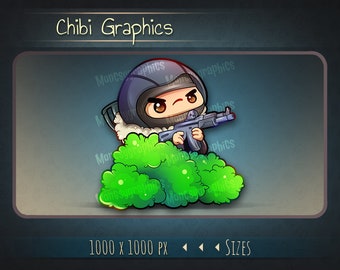 Twitch emotes // Cute chibi figure for streamers /