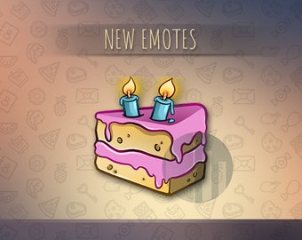 Twitchcake-emote /Twitch kawaiicake-emote voor streamers / emoji voor Twitch en Discord! / Verjaardagsemote