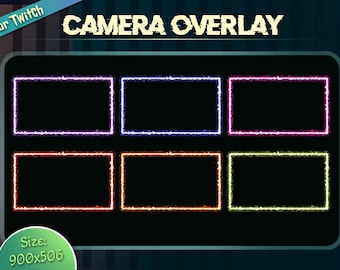 Animated Electric Pastel Webcam Overlay: Twitch Stream Overlay (Digital Download)