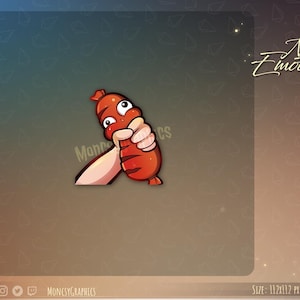 Twitch Cute Sausage emotes for streamers / Kawaii Sausage emote for your Twitch, Discord or Youtube