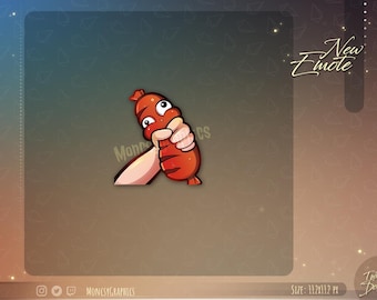 Twitch Cute Sausage emotes for streamers / Kawaii Sausage emote for your Twitch, Discord or Youtube