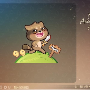 Cute Animated Raccoon Raid Alert for your stream /Twitch Alert