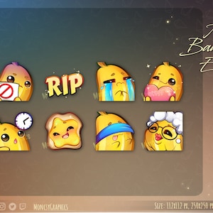 Twitch Cute Banana emotes for streamers / Kawaii Fruit emote for your Twitch, Discord or Youtube