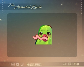 Animated Cucumber Lick Emote: Kawaii Streamer Art (Digital Download)