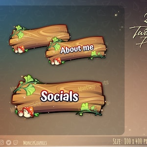 22 Twitch Forest Panels /Twitch overlay / 22x Twitch Panels Package