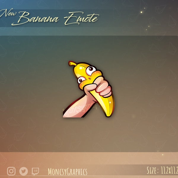 Twitch Cute Banana emotes for streamers / Kawaii Banana emote for your Twitch, Discord or Youtube