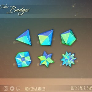 Insignias de bits de Twitch / Sub-Insignias / Insignias de alegría / Insignias de suscriptor de Twitch / Discord