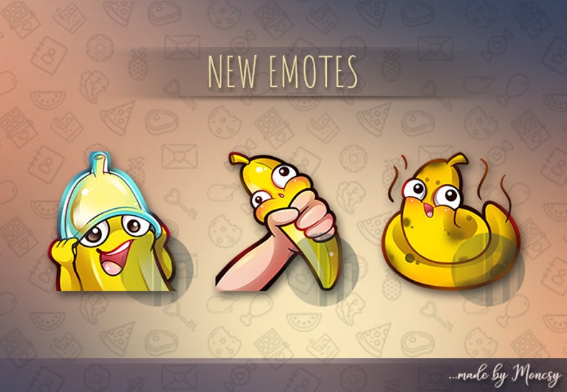 Twitch Cute Banana Emotes For Streamers Kawaii Banan Emote Etsy India