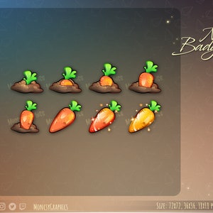 Distintivi Twitch di carota pasquale / Distintivi secondari / Distintivi bit / Design Twitch