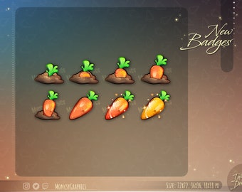 Easter Carrot Twitch Badges / Sub-Badges  / Bit-Badges / Twitch Design