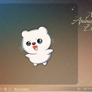 Animated Cute Polar Bear emote / Polar Bear animated twitch emote / Youtube emote / Cute White Bear Animated Twitch emote