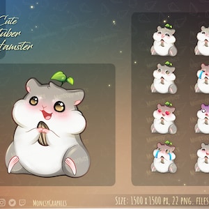 Cute Hamster PNGtuber Model / Voice Reactive Stream Mascot / Vtuber Twitch Discord / Vtuber Assets
