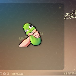 Emote Twitch "Cetriolo carino" per gli streamer / Emote "Cetriolo kawaii" per Twitch, Discord o Youtube
