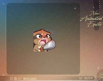 Animated Raccoon Twitch Emote: Kawaii Scared Raccoon (Digital Download)