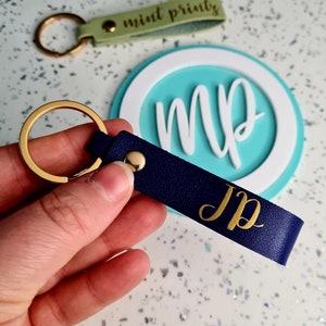 Personalised keyring - new home gift - mothers day gift - anniversary gift - pu leather strap keyring