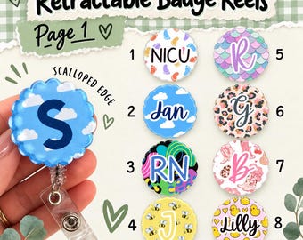Personalised Retractable Badge Reel, Nurse ID Badge Reel, Cute Student Nurse Name Reel, Clip Student Midwife Placement, Midwifery ID Card