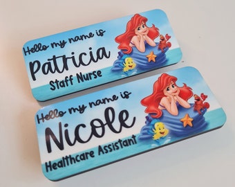 Student midwife name badge - midwife name badge - Little mermaid name badge - name badge with magnet - nurse name badge - NHS name badge