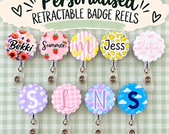 Personalised Retractable Badge Reel, Nurse ID Badge Reel, Cute Student Nurse Name Reel, Clip Student Midwife Placement, Midwifery ID Card