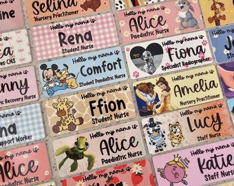 Personalised name badge, nurse name badge  Midwife name badge, student nurse, student midwife, hello my name is badge, healthcare name badge