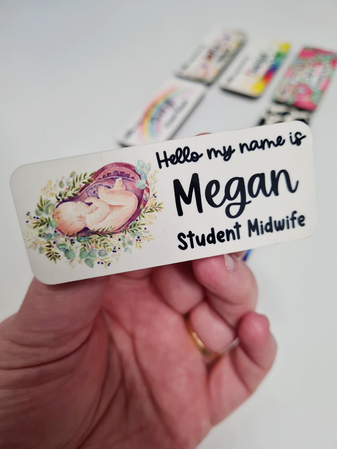 Student Midwife Name Badge Midwife Name Badge Baby in Womb Etsy UK