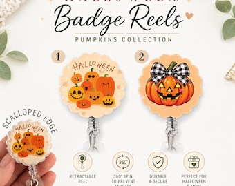 Halloween Badge Reels, Character Reels, Retractable Reel For Nurse, Midwife, Student Nurse, Doctor, Healthcare Badge, Badge for Nurse Gift