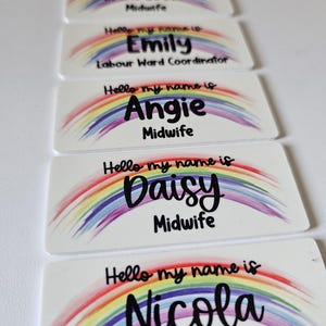 Nurse name badge - midwife name badge - student badge - hello my name is - rainbow name badge - name badge for student nurse- junior doctor