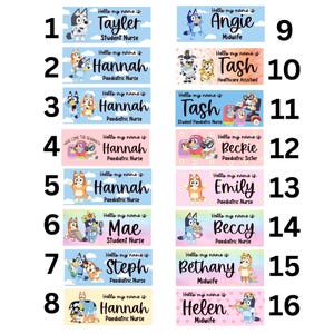 Nurse Name Badge, Midwife Name Badge, Student Nurse Name Badge, Student Midwife Name Badge, Doctor Name Badge, dog character blue badge