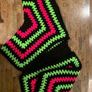Bright Colored Neon and Black Boho Rave Festival Crochet - Etsy