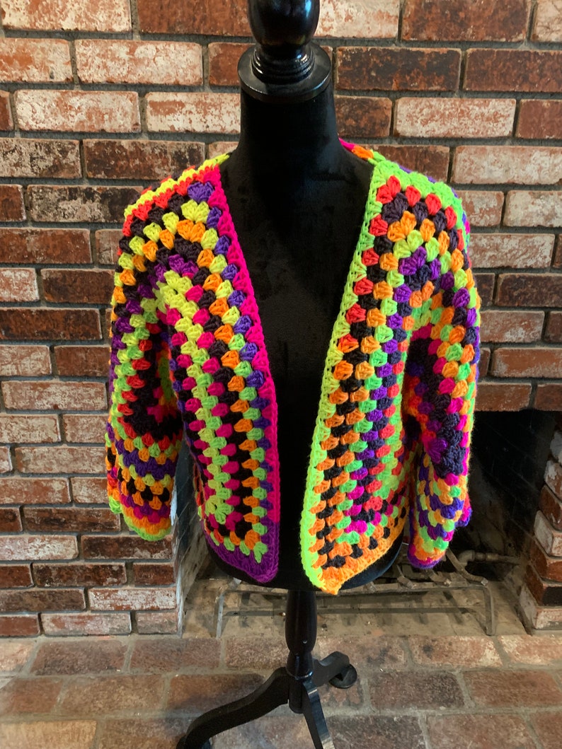 Hexagon Granny Cardigan Sweater Crochet Ready to Ship - Etsy New Zealand