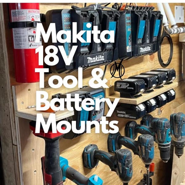 Support pour outil sans fil et batterie Makita 18 V : affichage de l'outil