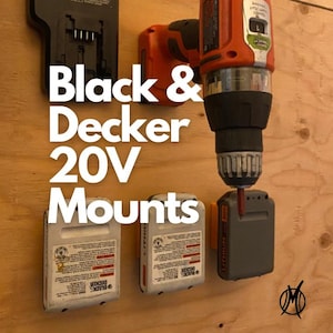 Black & Decker 20V Tool and Battery Mount - Battery Holder - Tool Holder - Black and Decker Tool Accessories