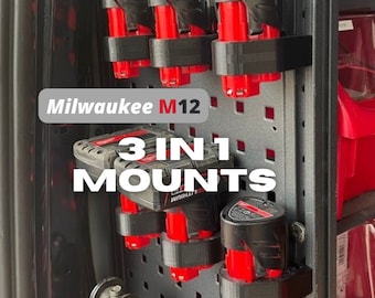 Milwaukee M12 Triple Battery Mount: Cordless Tool Organizer