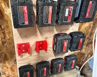 Soporte de batería Milwaukee M18: Organización del taller/garaje