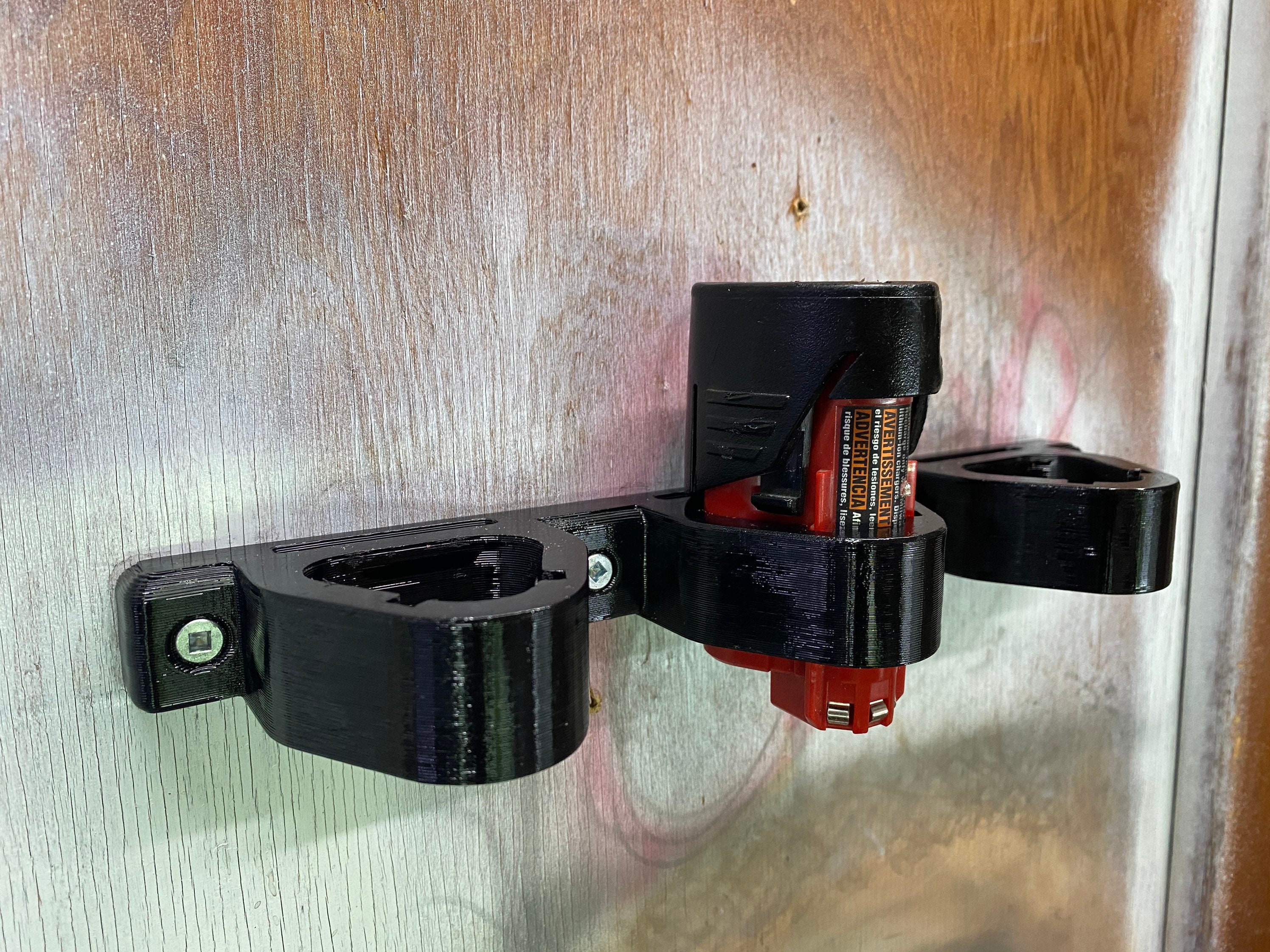 Milwaukee M12 12V Triple Battery Holder / Mount – 3-Way Storage For M12 Batteries