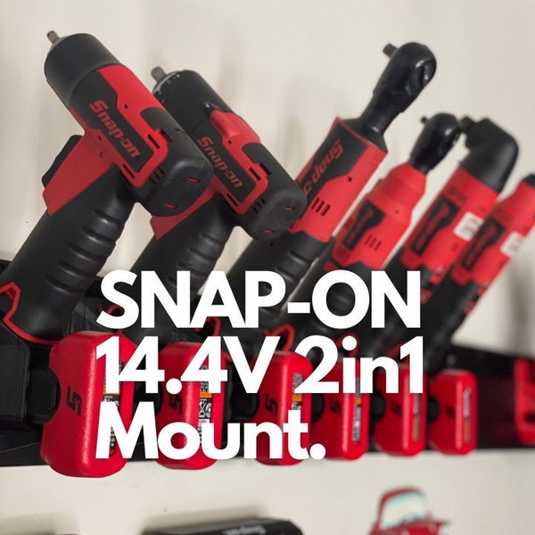 2 in 1 SNAP-ON 14.4V Tool + Battery Mount - Tool Storage - Tool + Battery Holder, Snap On Accessory