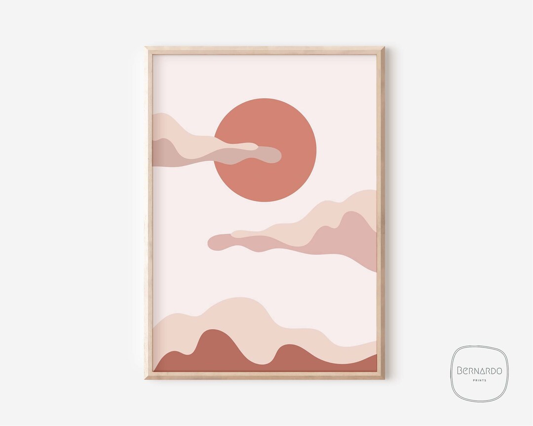 Sun and Clouds Art Wall Art Print / Poster / Wall Decor Digital