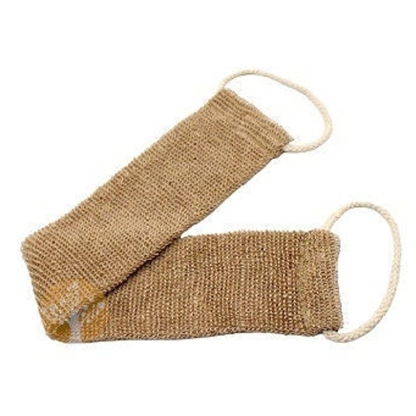 ALL Natural QUICK dry, Dual sided back scrubber belt with handles. Exfoliation, Double sided, Back washing belt, Backwash, Eco gift, Organic