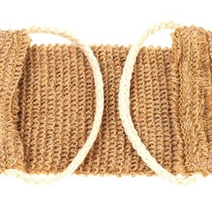 ALL Natural QUICK dry, Dual sided back scrubber belt with handles. Exfoliation, Double sided, Back washing belt, Backwash, Eco gift, Organic image 5