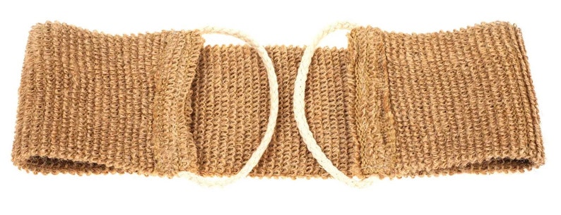 ALL Natural QUICK dry, Dual sided back scrubber belt with handles. Exfoliation, Double sided, Back washing belt, Backwash, Eco gift, Organic image 5