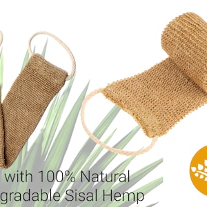 ALL Natural QUICK dry, Dual sided back scrubber belt with handles. Exfoliation, Double sided, Back washing belt, Backwash, Eco gift, Organic 2 Belts