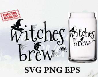 Halloween cut file svg, Witches Brew svg, Witch svg, Halloween svg, Halloween Sign svg, Can Glass wrap svg cut file, Spooky svg, witch wrap.