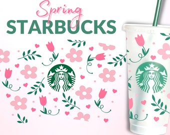 SWEET SPRING, spring svg file for no logo venti cold, Spring Time Flowers Starbucks Cold Cup, Floral Cutting File svg png, flowers svg,